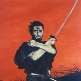 Tastuya Nakadai dans Seppuku de Masaki Kobayashi. Huile sur toile.