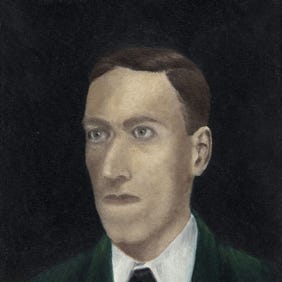 Portrait de HP Lovecraft. Huile sur toile.