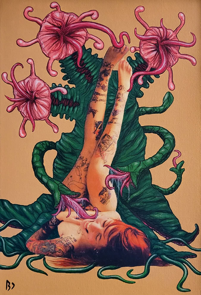 Transfert photo et peinture acrylique 