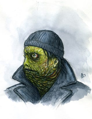 À la rencontre des habitants d'Innsmouth, Massachusetts, à jamais maudite par le culte du dieu des profondeurs Dagon.