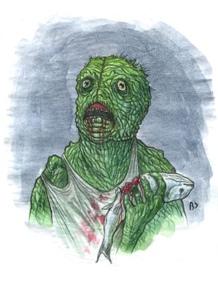 À la rencontre des habitants d'Innsmouth, Massachusetts, à jamais maudite par le culte du dieu des profondeurs Dagon.