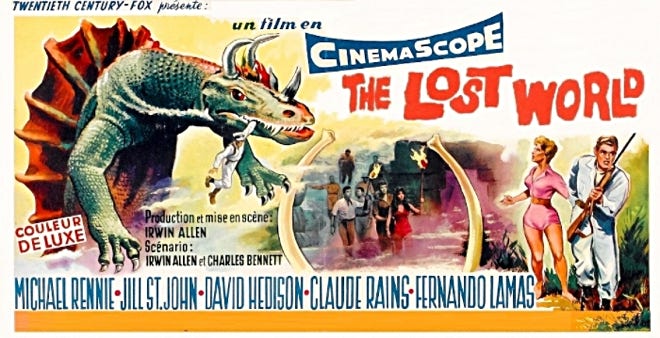 Affiche du film The lost World (Le monde perdu) d'irwin Allen, 1960